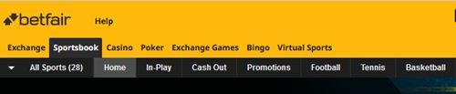 The range of sports offered by betfair